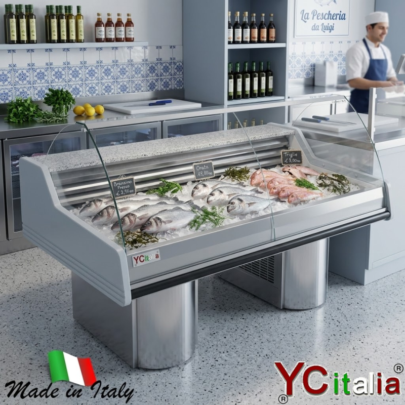 Vetrina professionale per pesce 1500x1200x1180|Espositori per pesce