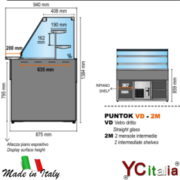 Banco refrigerato con 2 mensole 1802x940x1384 mm|Banchi pasticceria