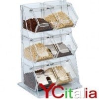 dispenser porta granelle in plexiglass per la gelateria